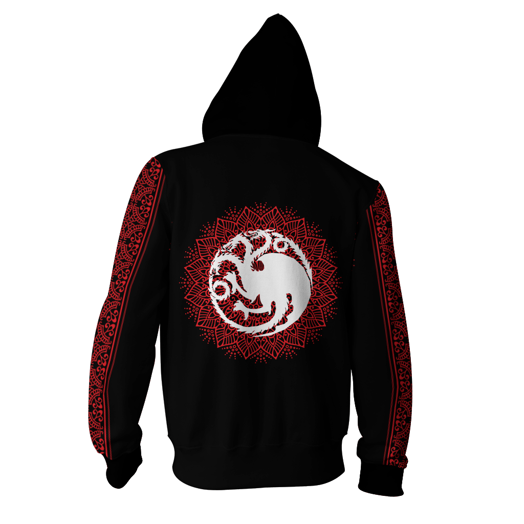 House Targaryen Game Of Thrones New Zip Up Hoodie   