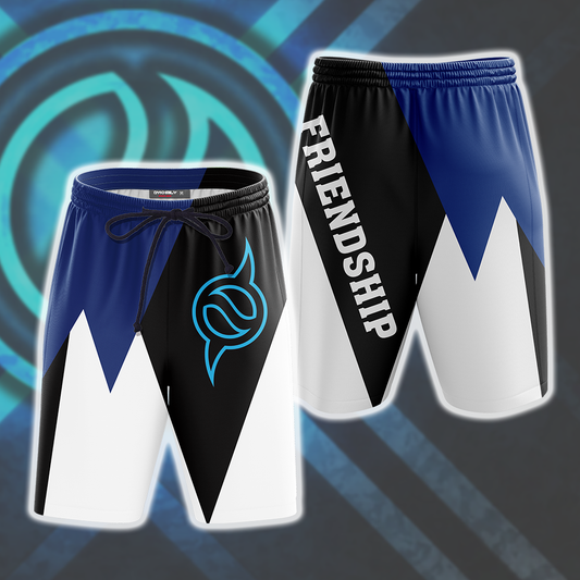 Digimon The Crest Of Friendship New Look 3D Beach Shorts S  