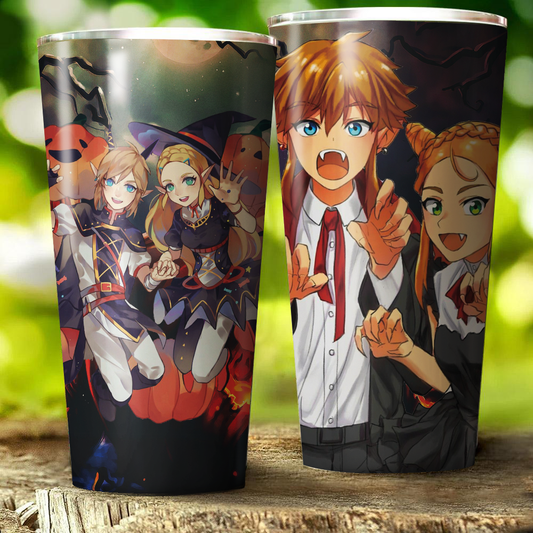 The Legend of Zelda Link & Zelda Halloween Tumbler 30oz (Straight)  