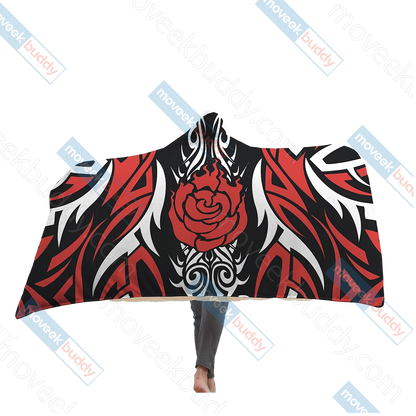 RWBY Ruby Rose Symbol Hooded Blanket Adult 80"x60"  