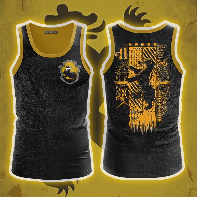 The Hufflepuff Badger Harry Potter 3D T-shirt Tank Top S 