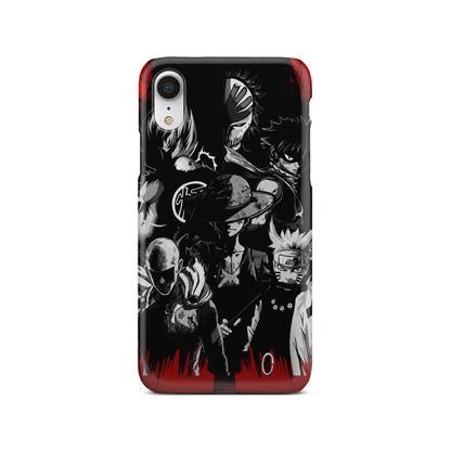 Naruto, Saitama, Luffy,  Luffy,, Goku and Kurosaki Phone Case iPhone Xr  