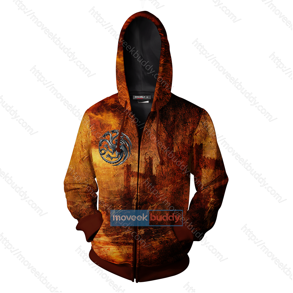 Daenerys Targaryen Game Of Thrones Zip Up Hoodie   