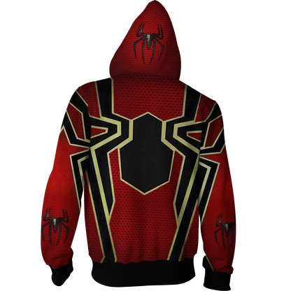 Spider-Man Cosplay Zip Up Hoodie Jacket   