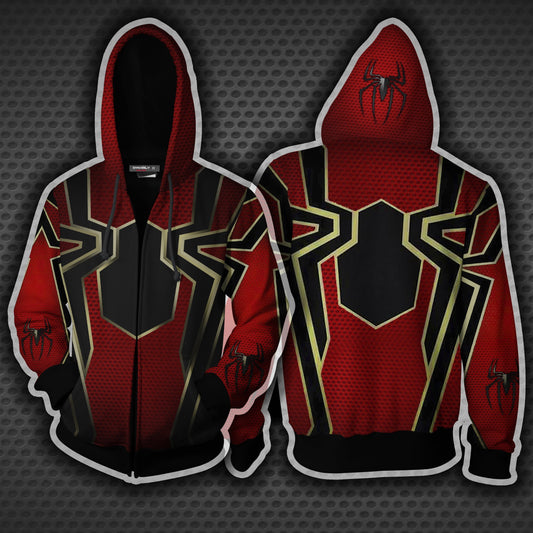 Spider-Man Cosplay Zip Up Hoodie Jacket XS  