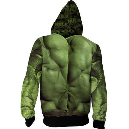 Hulk Cosplay Zip Up Hoodie Jacket   