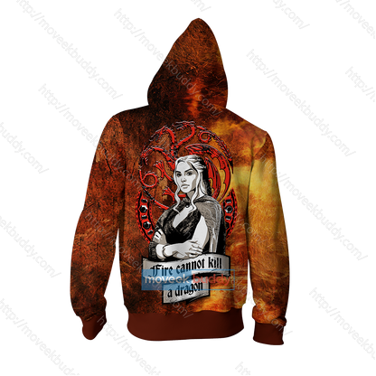Daenerys Targaryen Game Of Thrones Zip Up Hoodie   