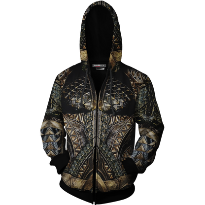 Aquaman Cosplay Zip Up Hoodie Jacket   