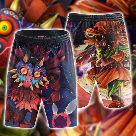 The Legend Of Zelda Skull Kid 3D Beach Shorts S  