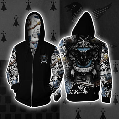 The Ravenclaw Eagle Harry Potter New Collection Unisex 3D T-shirt Zip Hoodie S 