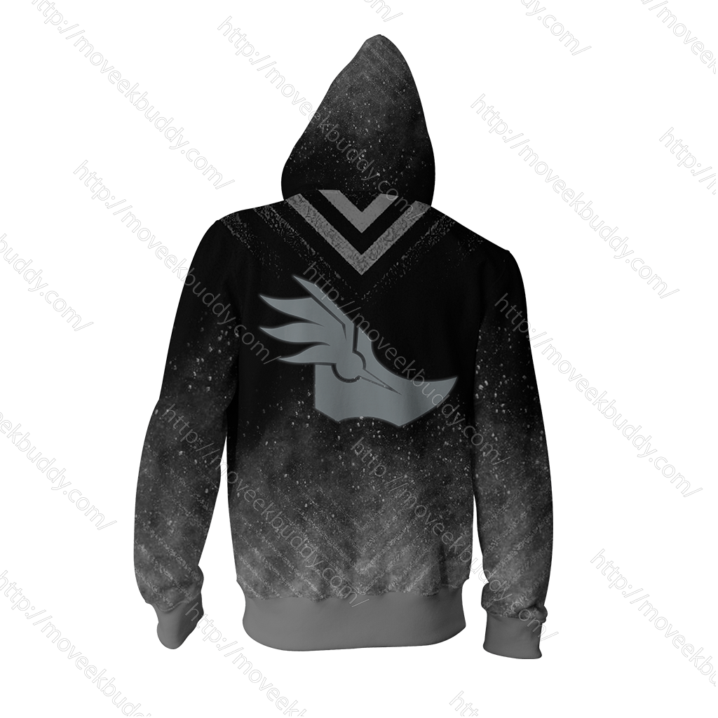 RWBY Mercury Black Symbol Zip Up Hoodie   