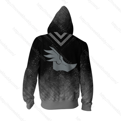 RWBY Mercury Black Symbol Zip Up Hoodie   