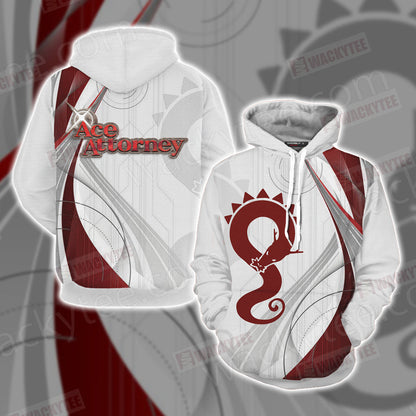 Ace Attorney - Defiant Dragon logo Unisex 3D T-shirt Hoodie S 