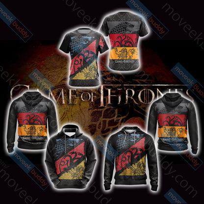 Game Of Thrones - Stark, Targaryen, Lannister Unisex 3D T-shirt   