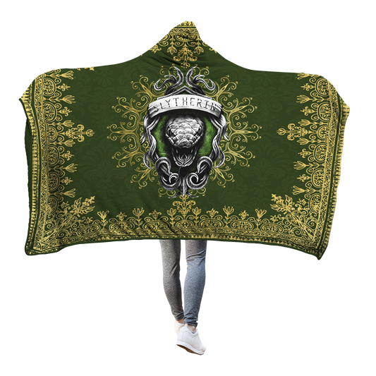 Mandala The Slytherin Snake Harry Potter 3D Hooded Blanket Adult 80"x60"  