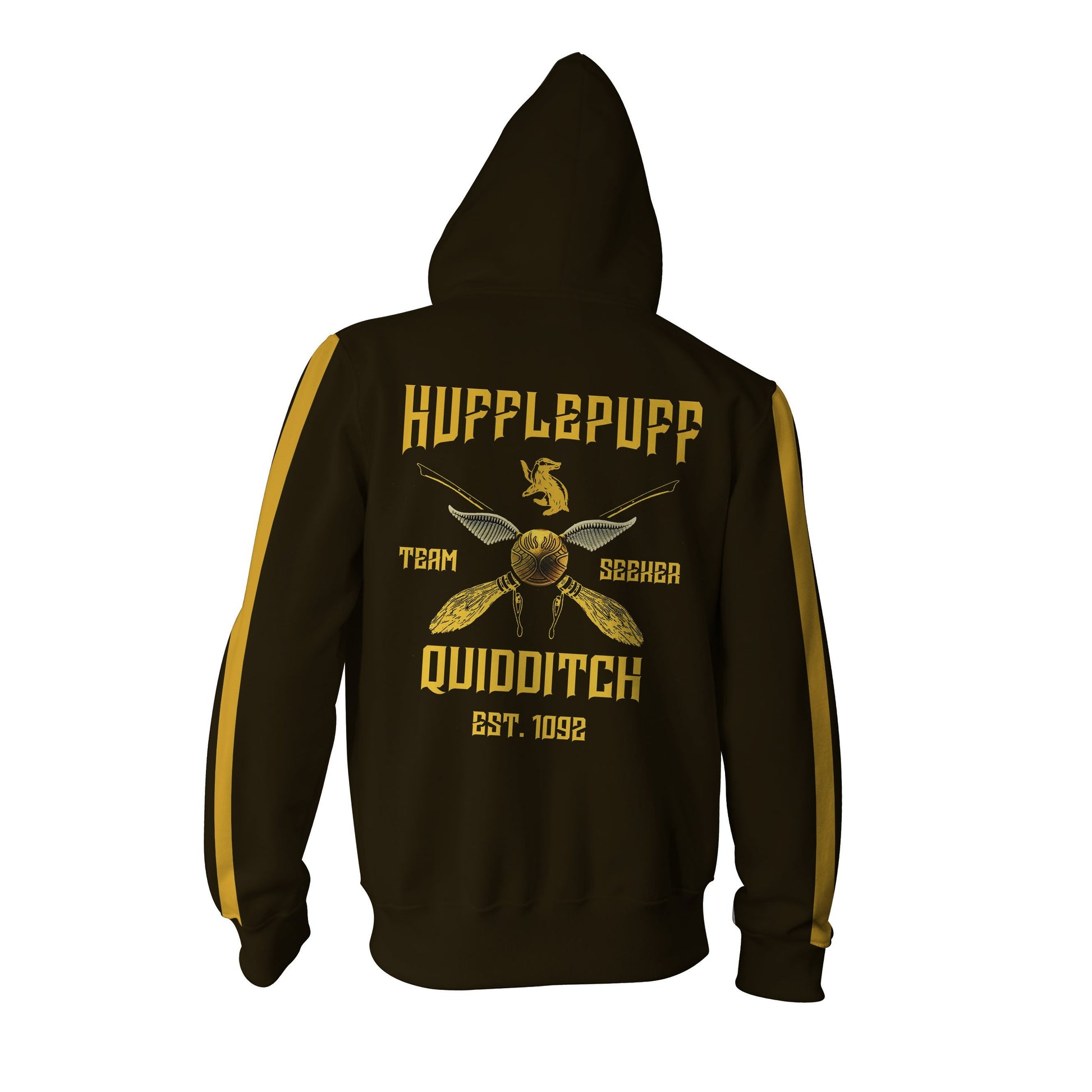 Hufflepuff Quidditch Team Harry Potter Zip Up Hoodie   