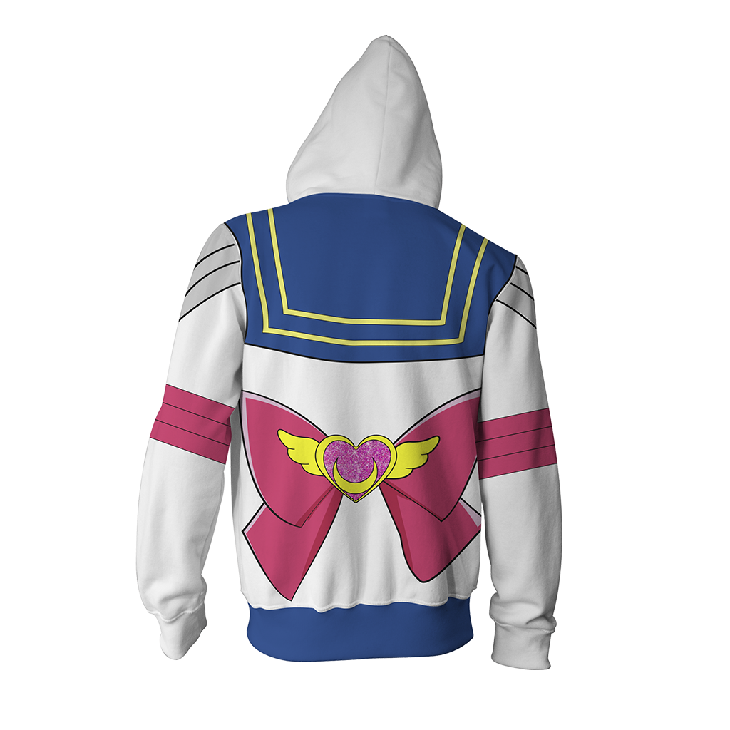 Sailor Moon Cosplay Zip Up Hoodie Jacket   