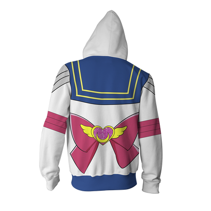 Sailor Moon Cosplay Zip Up Hoodie Jacket   
