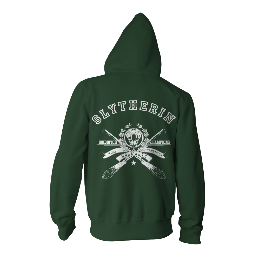 Quidditch Champion Slytherin Team Harry Potter Zip Up Hoodie   