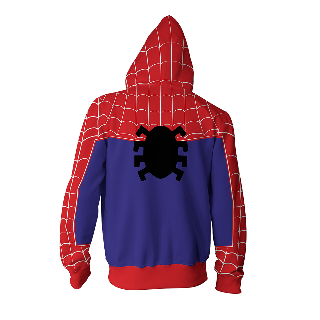 Spider-Man: Into the Spider-Verse Peter Parker Cosplay Zip Up Hoodie Jacket   