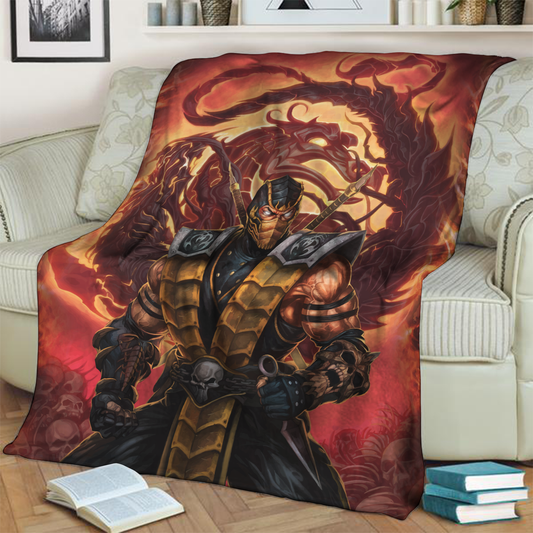 Mortal Kombat Scorpio 3D Throw Blanket 130cm x 150cm  