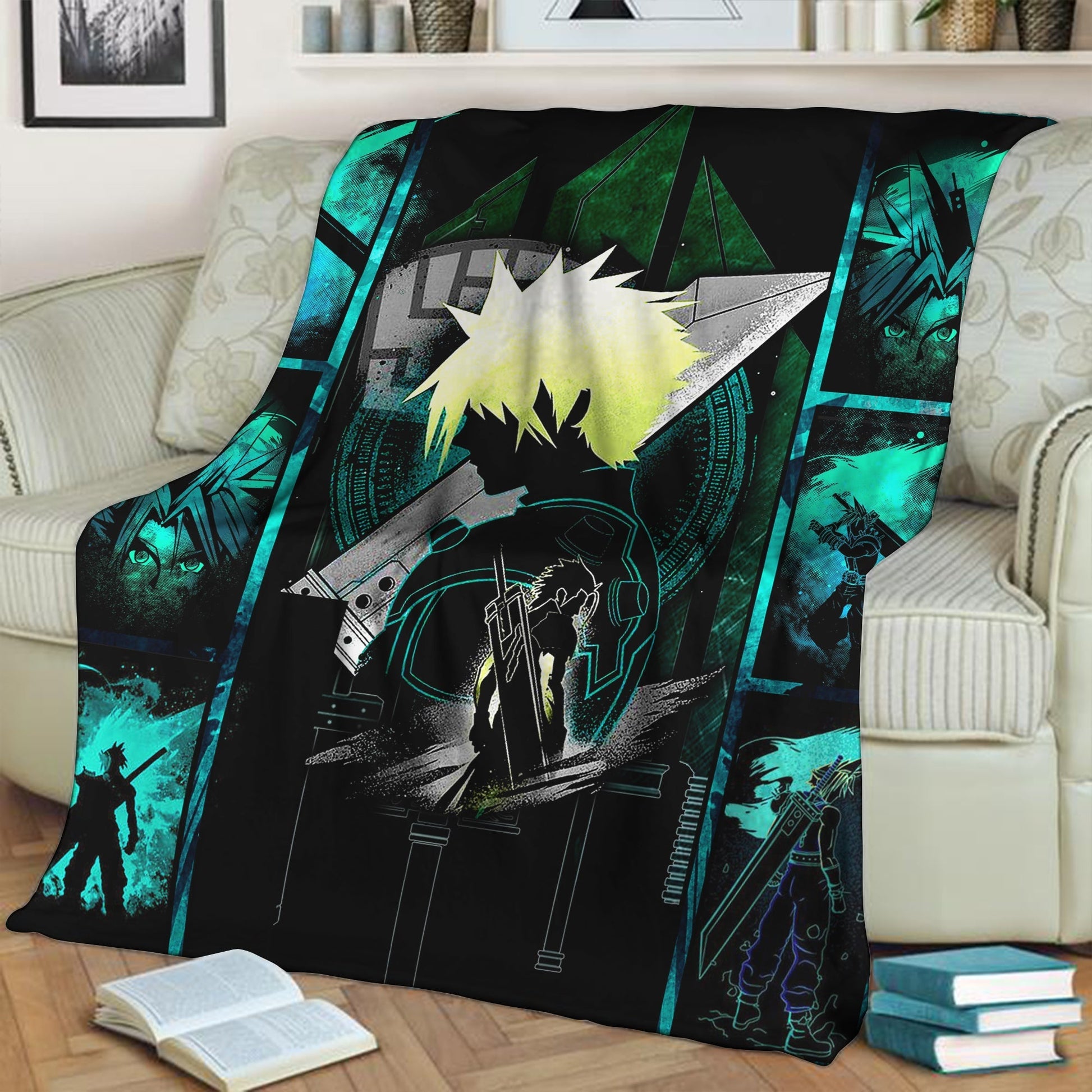 Final Fantasy Cloud Strife 3D Throw Blanket 130cm x 150cm  