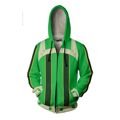 Boku No Hero Academia Tsuyu Asui Cosplay Zip Up Hoodie Jacket   