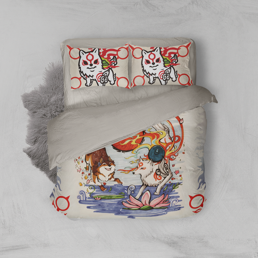 Okami And A Dog 3D Bed Set Twin (3PCS)  