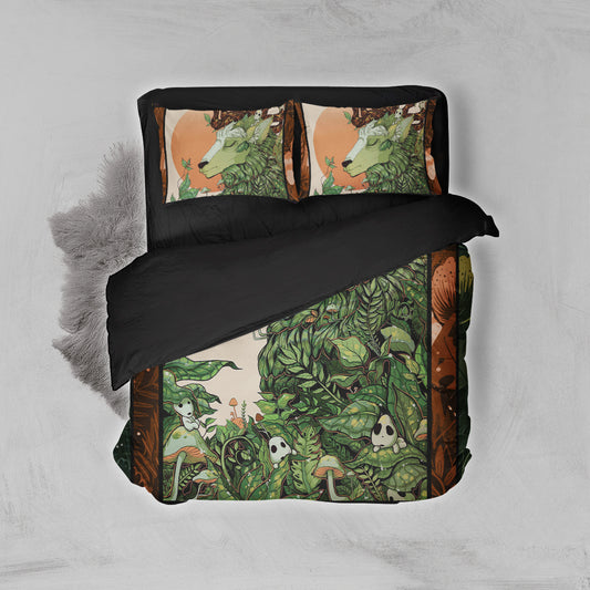 Deer And Kodama Ghibli Studio 3D Bed Set Twin (3PCS)  