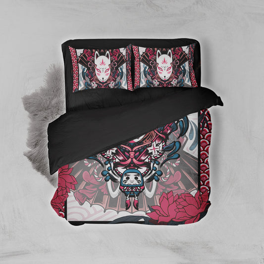 Naruto Kitsune Mask 3D Bed Set Twin (3PCS)  