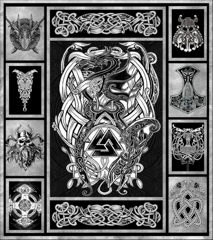 Viking Symbols Fox 3D Bed Set   