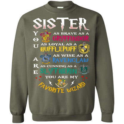 Sister My Favorite Wizard Harry Potter Fan T-shirt Military Green S 