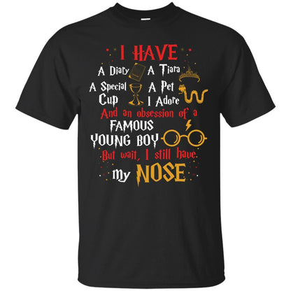 I Have A Diary, A Tiara, A Special Cup, A Pet I Adore And An Obsession Of A Famous Young Boy Harry Potter Fan T-shirt Black S 