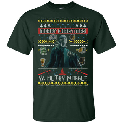 Merry Christmas Ya Filthy Muggle Harry Potter Fan T-shirt Forest S 