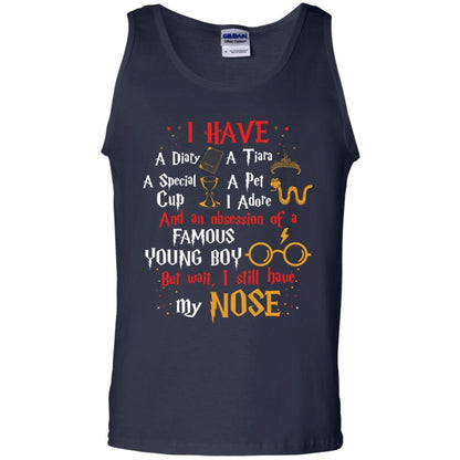 I Have A Diary, A Tiara, A Special Cup, A Pet I Adore And An Obsession Of A Famous Young Boy Harry Potter Fan T-shirt Navy S 