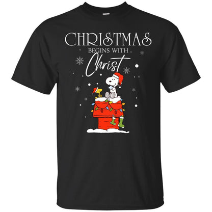 Christmas Begins With Christ Shirt Black S 
