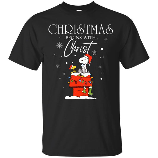 Christmas Begins With Christ Shirt Black S 