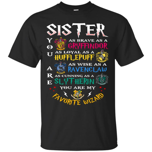 Sister My Favorite Wizard Harry Potter Fan T-shirt Black S 