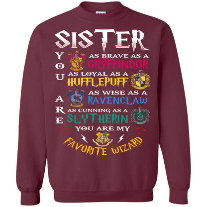 Sister My Favorite Wizard Harry Potter Fan T-shirt Maroon S 