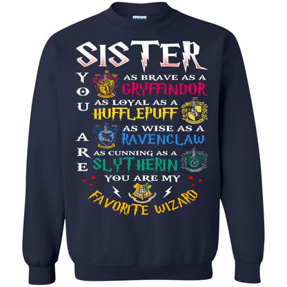 Sister My Favorite Wizard Harry Potter Fan T-shirt Navy S 