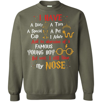 I Have A Diary, A Tiara, A Special Cup, A Pet I Adore And An Obsession Of A Famous Young Boy Harry Potter Fan T-shirt Military Green S 