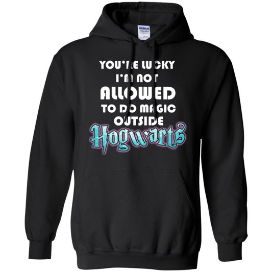 You_re Lucky I_m Not Allowed To Do Magic Outside Hogwarts Harry Potter Fan T-shirt Black S 