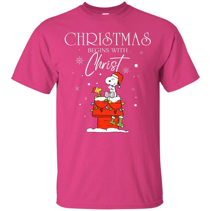 Christmas Begins With Christ Shirt Heliconia S 