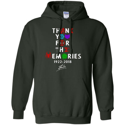 Thank You For The Memories Stan Lee Movie Hero Fan Shirt Forest Green S 