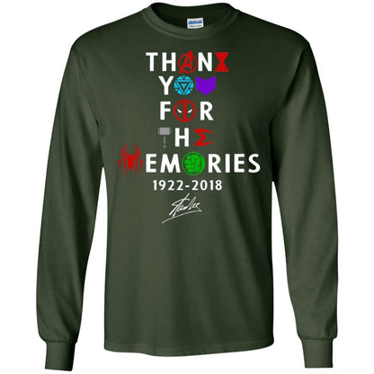 Thank You For The Memories Stan Lee Movie Hero Fan Shirt Forest Green S 
