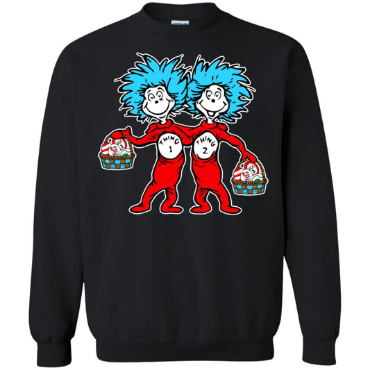 Dr. Seuss Thing 1 Thing 2 Easter Egg T-shirt Black S 