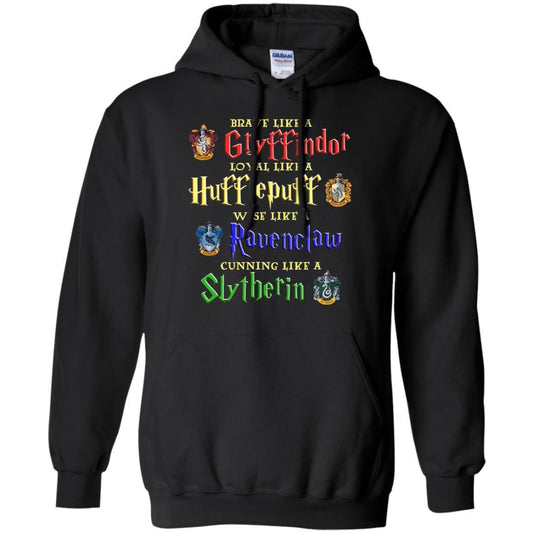 Brave Like A Gryffindor Loyal Like A Hufflepuff Harry Potter Hogwarts Shirt Black S 