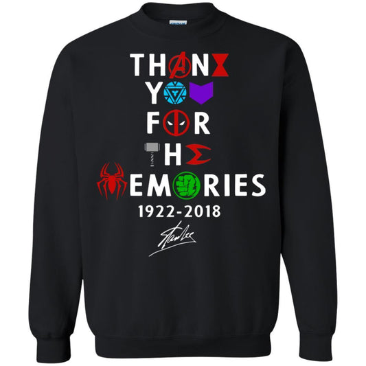 Thank You For The Memories Stan Lee Movie Hero Fan Shirt Black S 