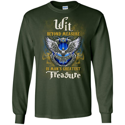 Wit Beyond Measure Is Man's Greatest Treasure Ravenclaw House Harry Potter Fan Shirt Forest Green S 
