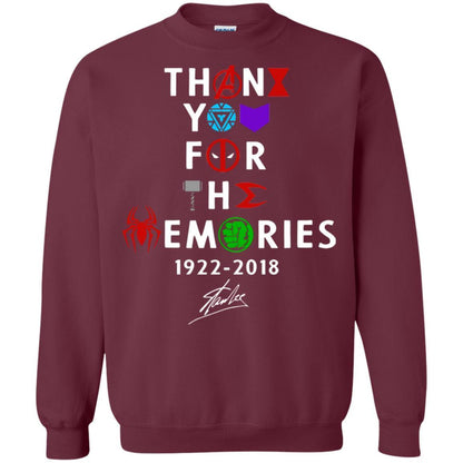 Thank You For The Memories Stan Lee Movie Hero Fan Shirt Maroon S 